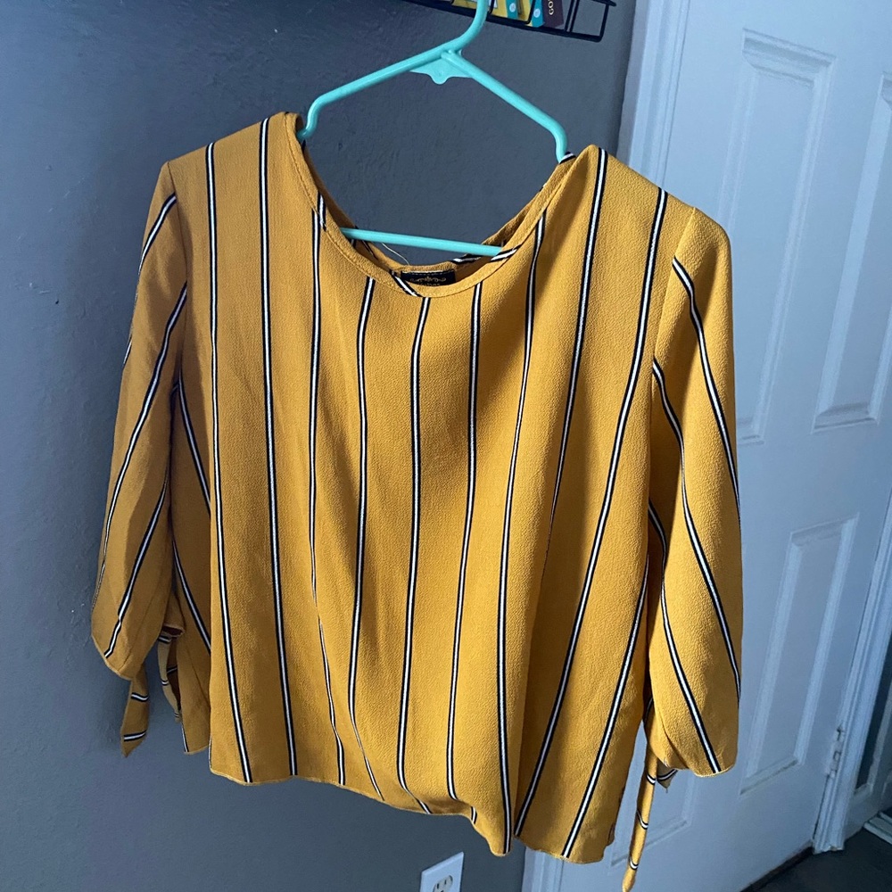 Mustard Striped Women's Blouse